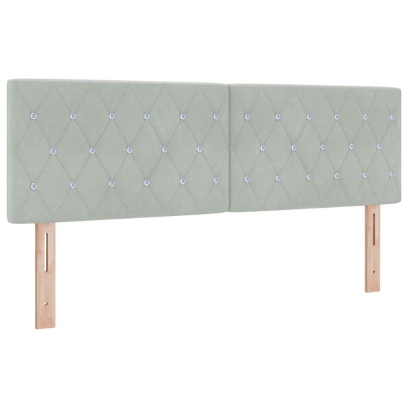 vidaXL Posteľ boxspring s matracom Svetlosivá 160 x 200 cm Zamat – Obrázok 3