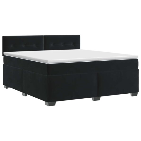 vidaXL Posteľ boxspring s matracom Čierna 160 x 200 cm Zamat – Obrázok 2