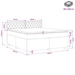 vidaXL Posteľ boxspring s matracom Tmavosivá 180 x 200 cm Zamat – Obrázok 11