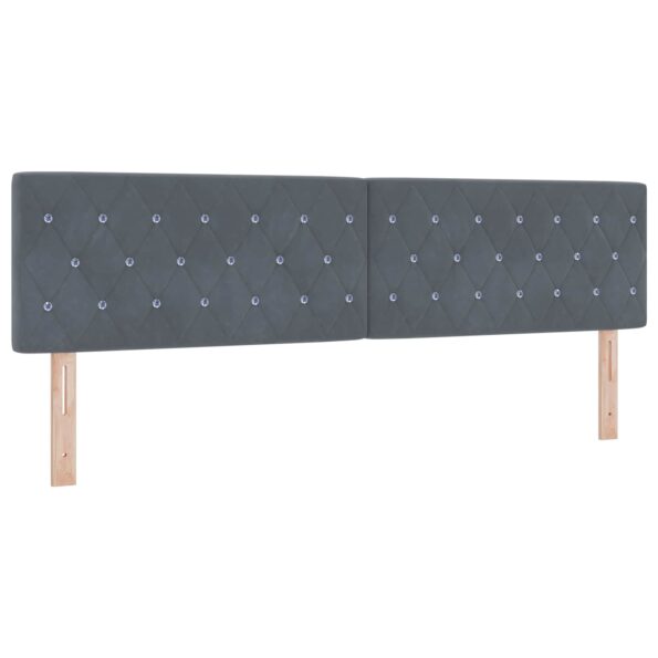 vidaXL Posteľ boxspring s matracom Tmavosivá 180 x 200 cm Zamat – Obrázok 4
