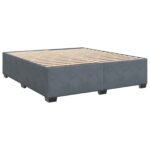 vidaXL Posteľ boxspring s matracom Tmavosivá 180 x 200 cm Zamat – Obrázok 5