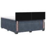 vidaXL Posteľ boxspring s matracom Tmavosivá 180 x 200 cm Zamat – Obrázok 8