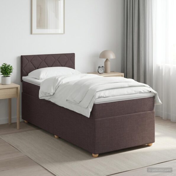 vidaXL Posteľ boxspring s matracom Tmavohnedá 80 x 200 cm Látka – Obrázok 11