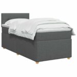 vidaXL Posteľ boxspring s matracom Tmavosivá 100 x 200 cm Látka – Obrázok 2