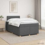 vidaXL Posteľ boxspring s matracom Tmavosivá 120 x 190 cm Látka