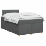 vidaXL Posteľ boxspring s matracom Tmavosivá 120 x 190 cm Látka – Obrázok 2