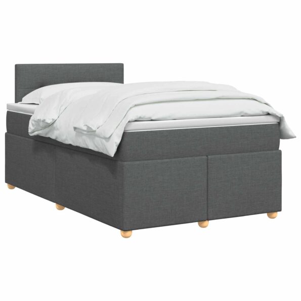 vidaXL Posteľ boxspring s matracom Tmavosivá 120 x 190 cm Látka – Obrázok 2