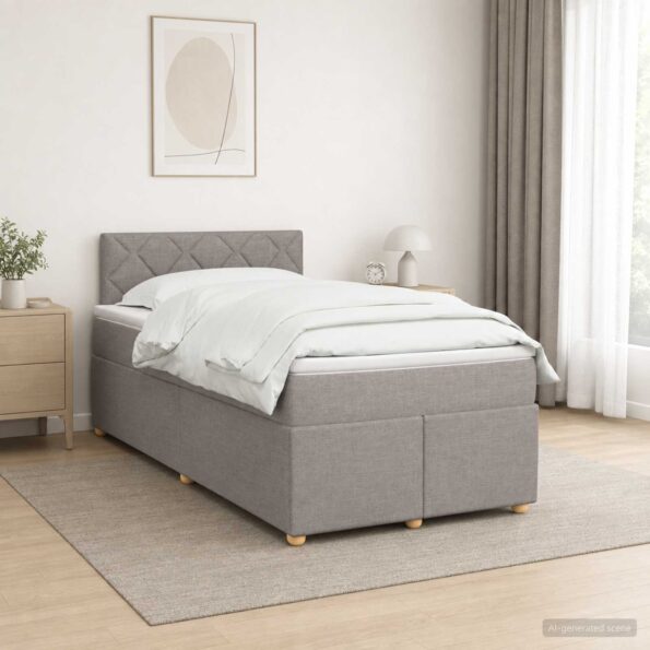vidaXL Posteľ boxspring s matracom Sivohnedá 120 x 200 cm Látka – Obrázok 11