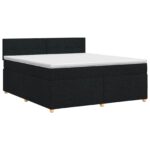 vidaXL Posteľ boxspring s matracom Čierna 140 x 190 cm Látka – Obrázok 2