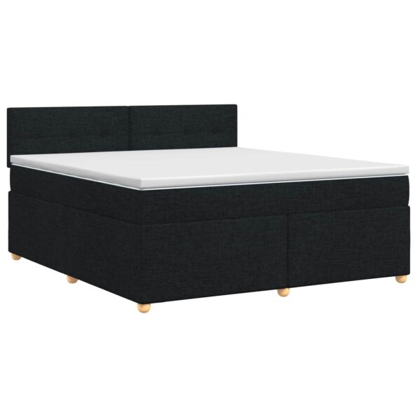 vidaXL Posteľ boxspring s matracom Čierna 140 x 190 cm Látka – Obrázok 2