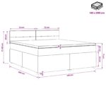vidaXL Posteľ boxspring s matracom Čierna 140 x 200 cm Látka – Obrázok 11