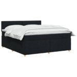 vidaXL Posteľ boxspring s matracom Čierna 140 x 200 cm Látka – Obrázok 3