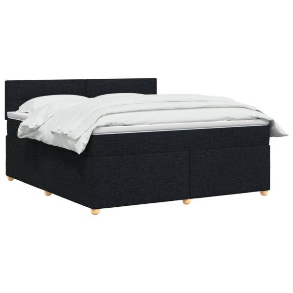 vidaXL Posteľ boxspring s matracom Čierna 140 x 200 cm Látka – Obrázok 3