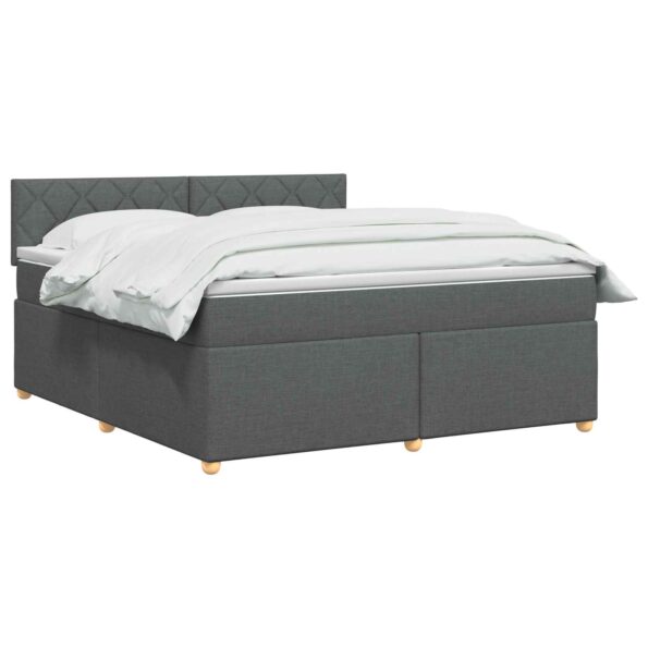 vidaXL Posteľ boxspring s matracom Tmavosivá 160 x 200 cm Látka – Obrázok 2