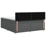 vidaXL Posteľ boxspring s matracom Tmavosivá 160 x 200 cm Látka – Obrázok 7