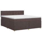 vidaXL Posteľ boxspring s matracom Tmavohnedá 180 x 200 cm Látka