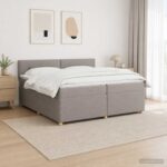 vidaXL Posteľ boxspring s matracom Sivohnedá 200 x 200 cm Látka – Obrázok 11
