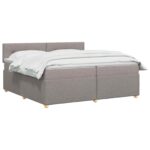 vidaXL Posteľ boxspring s matracom Sivohnedá 200 x 200 cm Látka – Obrázok 2