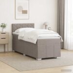 vidaXL Posteľ boxspring s matracom Sivohnedá 90 x 200 cm Látka