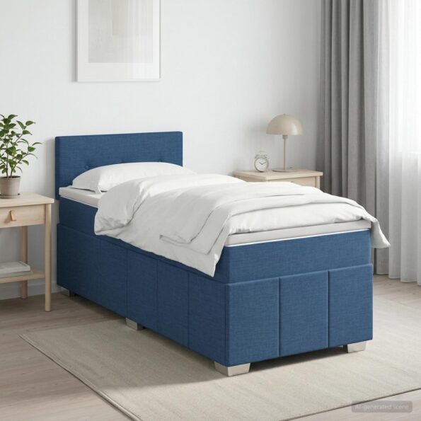 vidaXL Posteľ boxspring s matracom Modrá 100 x 200 cm Látka – Obrázok 11