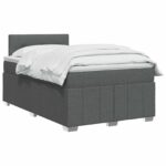 vidaXL Posteľ boxspring s matracom Tmavosivá 120 x 190 cm Látka – Obrázok 2