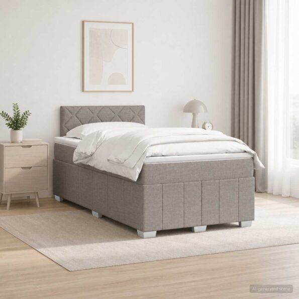 vidaXL Posteľ boxspring s matracom Sivohnedá 120 x 190 cm Látka – Obrázok 11