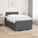 vidaXL Posteľ boxspring s matracom Tmavosivá 120 x 200 cm Látka – Obrázok 11