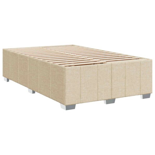 vidaXL Posteľ boxspring s matracom Krémová 120 x 200 cm Látka – Obrázok 4