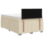 vidaXL Posteľ boxspring s matracom Krémová 120 x 200 cm Látka – Obrázok 7