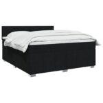 vidaXL Posteľ boxspring s matracom Čierna 140 x 200 cm Látka – Obrázok 3
