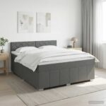 vidaXL Posteľ boxspring s matracom Tmavosivá 160 x 200 cm Látka