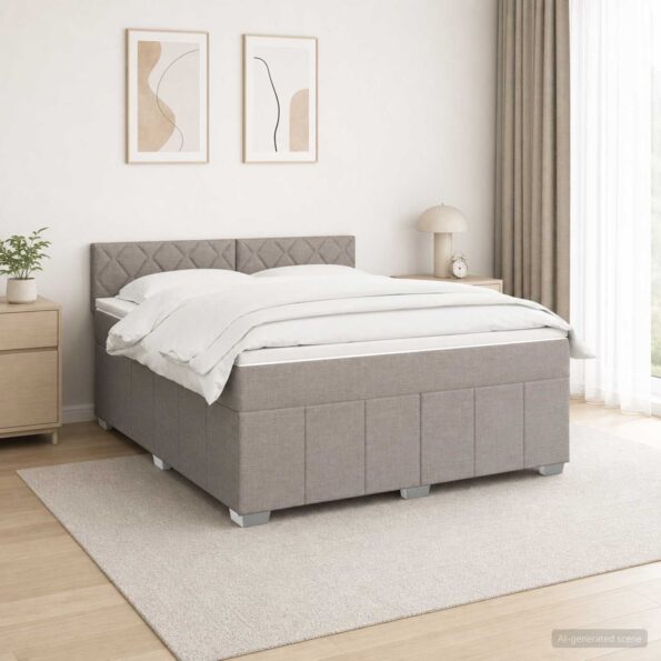 vidaXL Posteľ boxspring s matracom Sivohnedá 160 x 200 cm Látka – Obrázok 11
