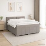 vidaXL Posteľ boxspring s matracom Sivohnedá 160 x 200 cm Látka