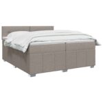 vidaXL Posteľ boxspring s matracom Sivohnedá 200 x 200 cm Látka – Obrázok 2