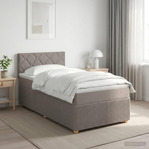 vidaXL Posteľ boxspring s matracom Sivohnedá 90 x 200 cm Látka – Obrázok 11