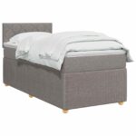 vidaXL Posteľ boxspring s matracom Sivohnedá 90 x 200 cm Látka – Obrázok 2