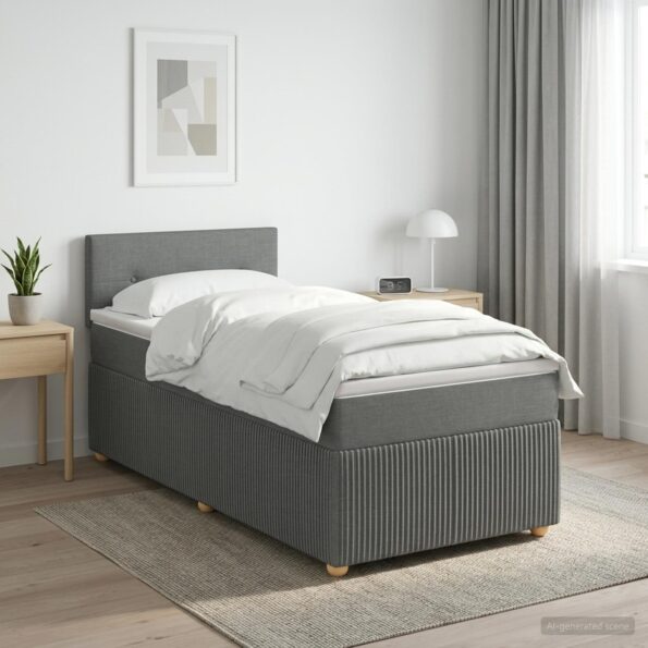 vidaXL Posteľ boxspring s matracom Tmavosivá 100 x 200 cm Látka – Obrázok 11