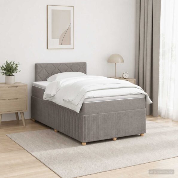 vidaXL Posteľ boxspring s matracom Sivohnedá 120 x 200 cm Látka – Obrázok 11