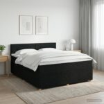 vidaXL Posteľ boxspring s matracom Čierna 140 x 190 cm Látka