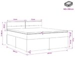 vidaXL Posteľ boxspring s matracom Čierna 140 x 190 cm Látka – Obrázok 10