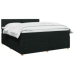 vidaXL Posteľ boxspring s matracom Čierna 140 x 190 cm Látka – Obrázok 2