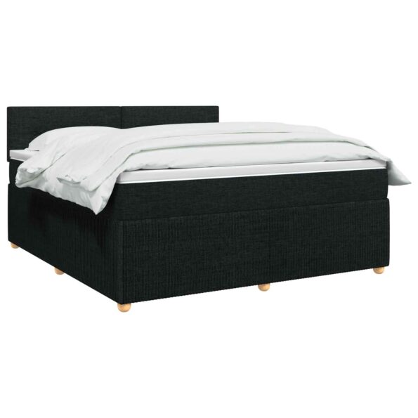 vidaXL Posteľ boxspring s matracom Čierna 140 x 190 cm Látka – Obrázok 2