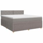vidaXL Posteľ boxspring s matracom Sivohnedá 160 x 200 cm Látka