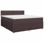 vidaXL Posteľ boxspring s matracom Tmavohnedá 180 x 200 cm Látka