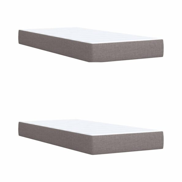vidaXL Posteľ boxspring s matracom Sivohnedá 200 x 200 cm Látka – Obrázok 5