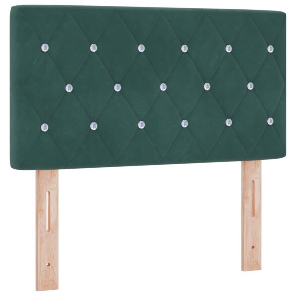 vidaXL Posteľ boxspring s matracom Tmavozelená 100 x 200 cm Zamat – Obrázok 3