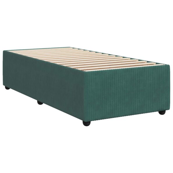 vidaXL Posteľ boxspring s matracom Tmavozelená 100 x 200 cm Zamat – Obrázok 4