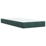 vidaXL Posteľ boxspring s matracom Tmavozelená 100 x 200 cm Zamat – Obrázok 5