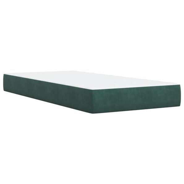 vidaXL Posteľ boxspring s matracom Tmavozelená 100 x 200 cm Zamat – Obrázok 5