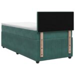 vidaXL Posteľ boxspring s matracom Tmavozelená 100 x 200 cm Zamat – Obrázok 7